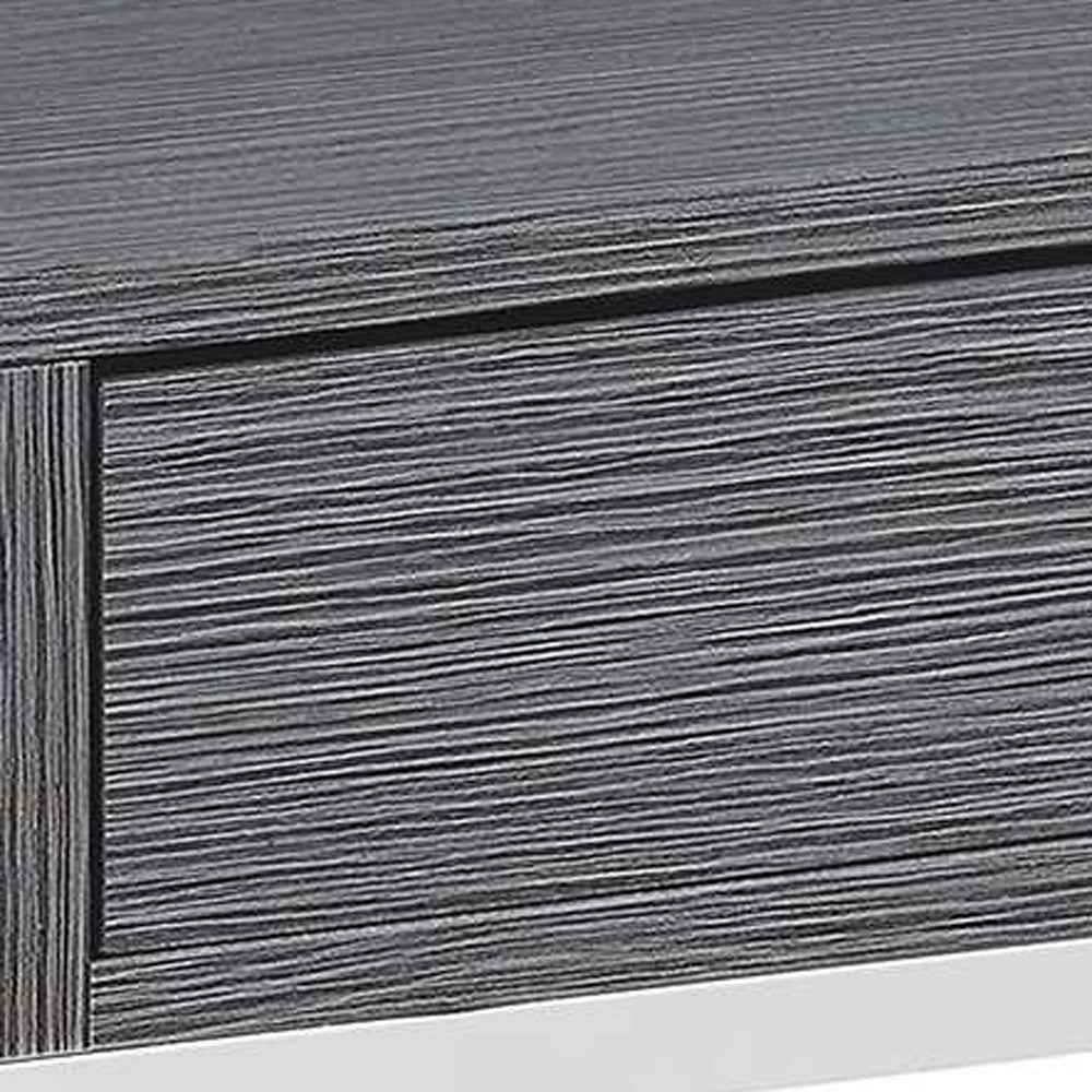24" Silver And Gray Wood And Metal End Table With Drawer And Shelf - Soul threadssoulthreads25