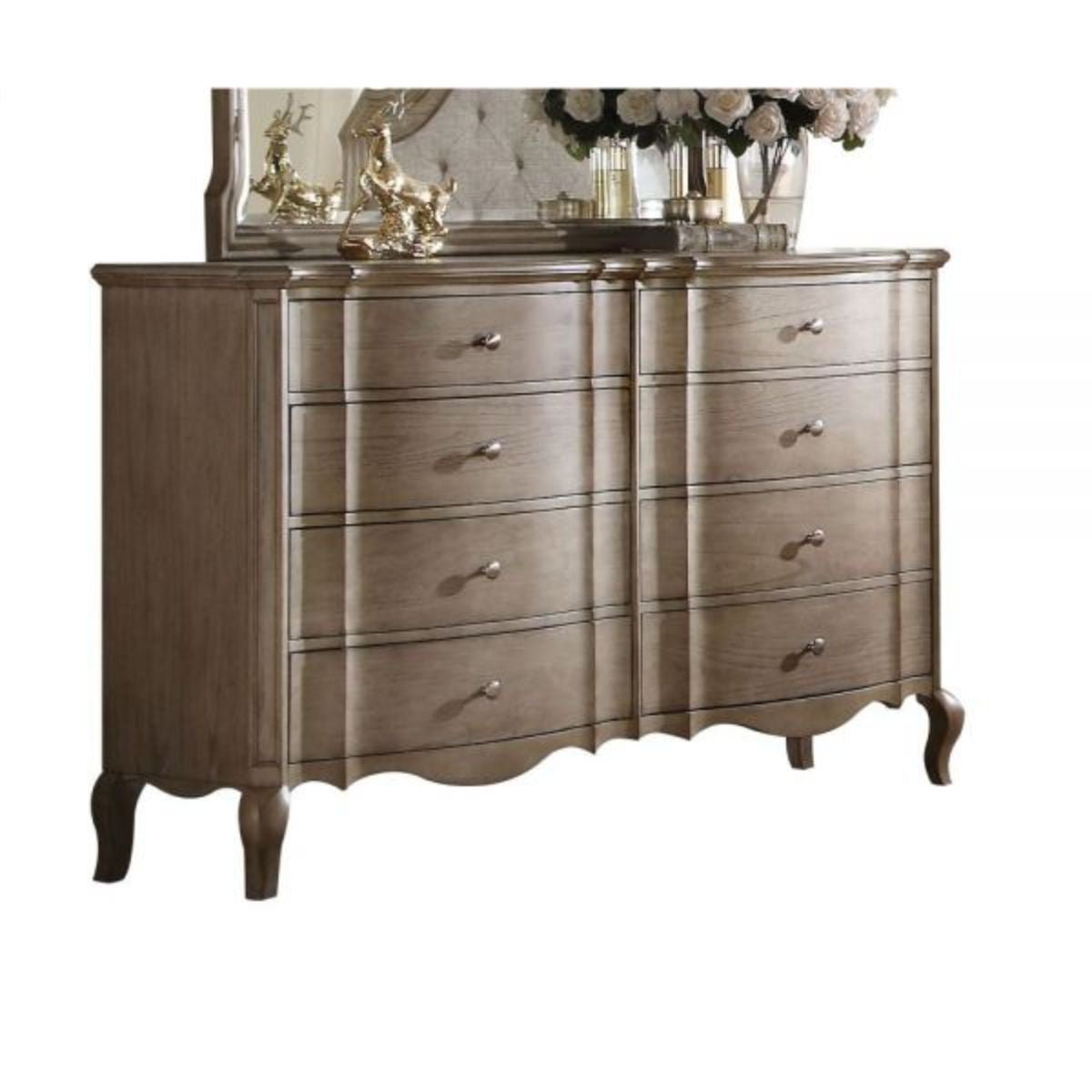 64" Taupe Solid and Manufactured Wood Eight Drawer Double Dresser - Soul threadssoulthreads25