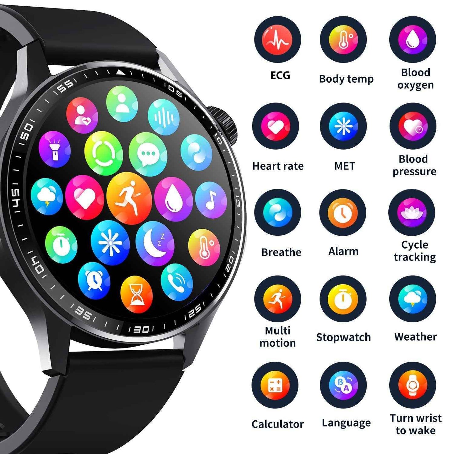 Advanced Health and Fitness Smartwatch with Tools to Manage Stress and Sleep, ECG App, SpO2, 24/7 Heart Rate - Soul threadssoulthreads25