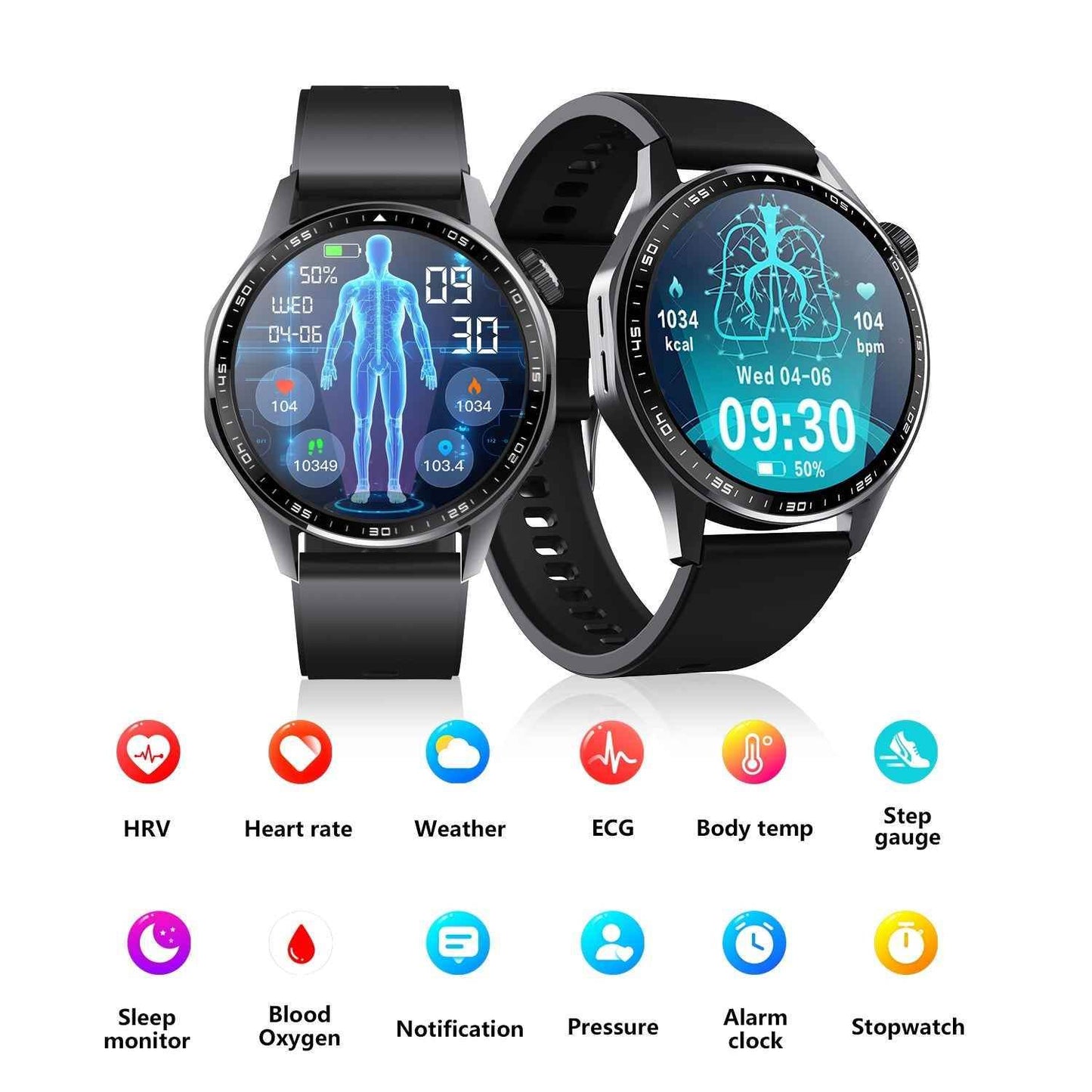 Advanced Health and Fitness Smartwatch with Tools to Manage Stress and Sleep, ECG App, SpO2, 24/7 Heart Rate - Soul threadssoulthreads25