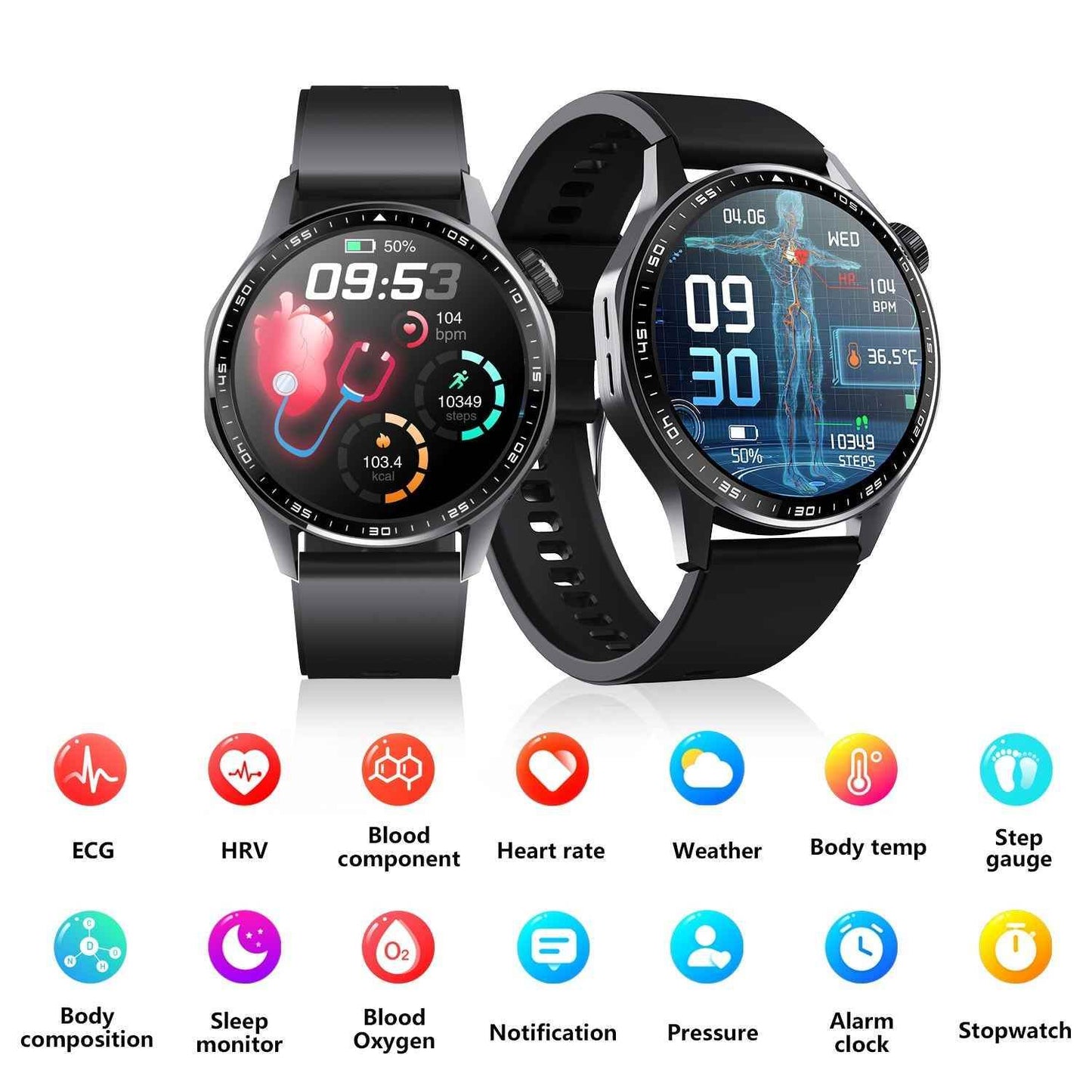 Advanced Health and Fitness Smartwatch with Tools to Manage Stress and Sleep, ECG App, SpO2, 24/7 Heart Rate - Soul threadssoulthreads25