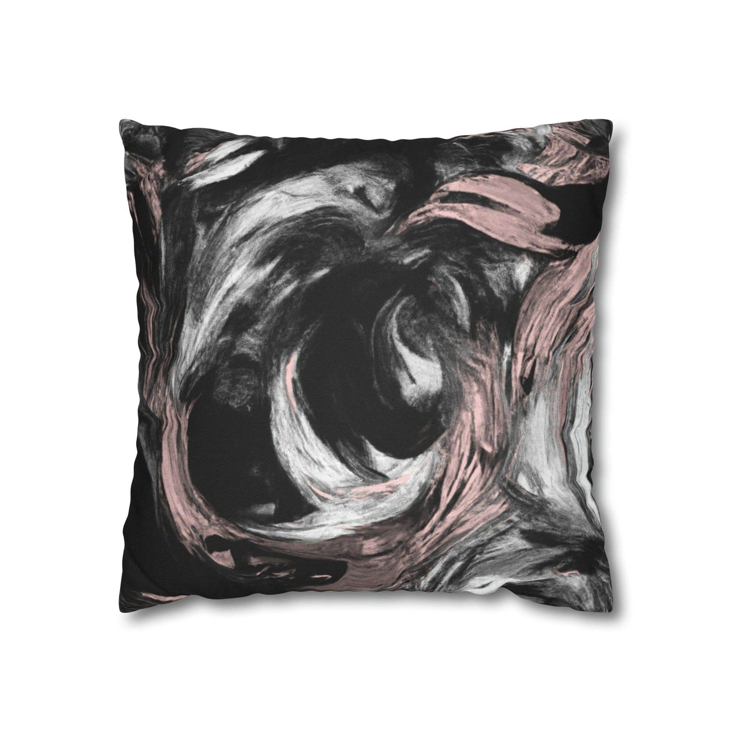 Decorative Throw Pillow Cover - Black Pink White Abstract Pattern - Soul threadssoulthreads25