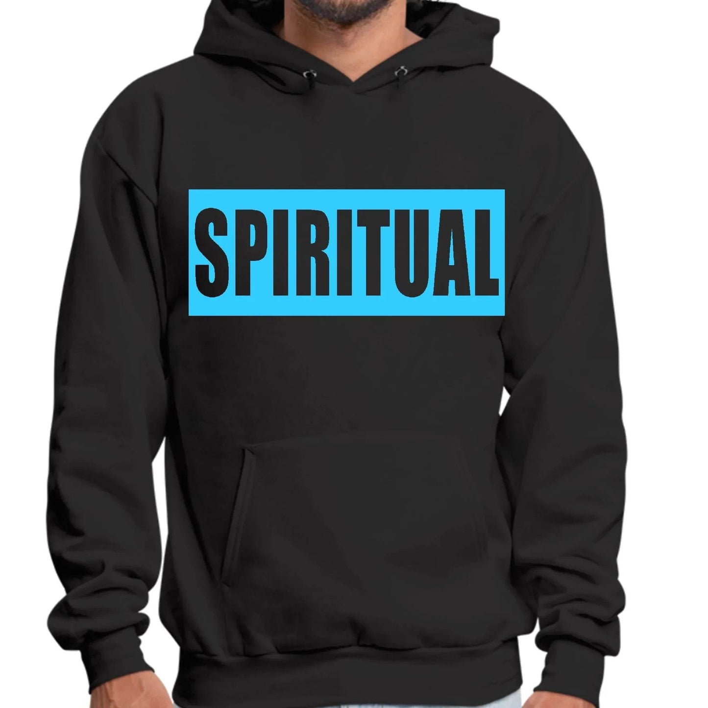 Mens Graphic Hoodie Spiritual Light Blue Print - Soul threadssoulthreads25