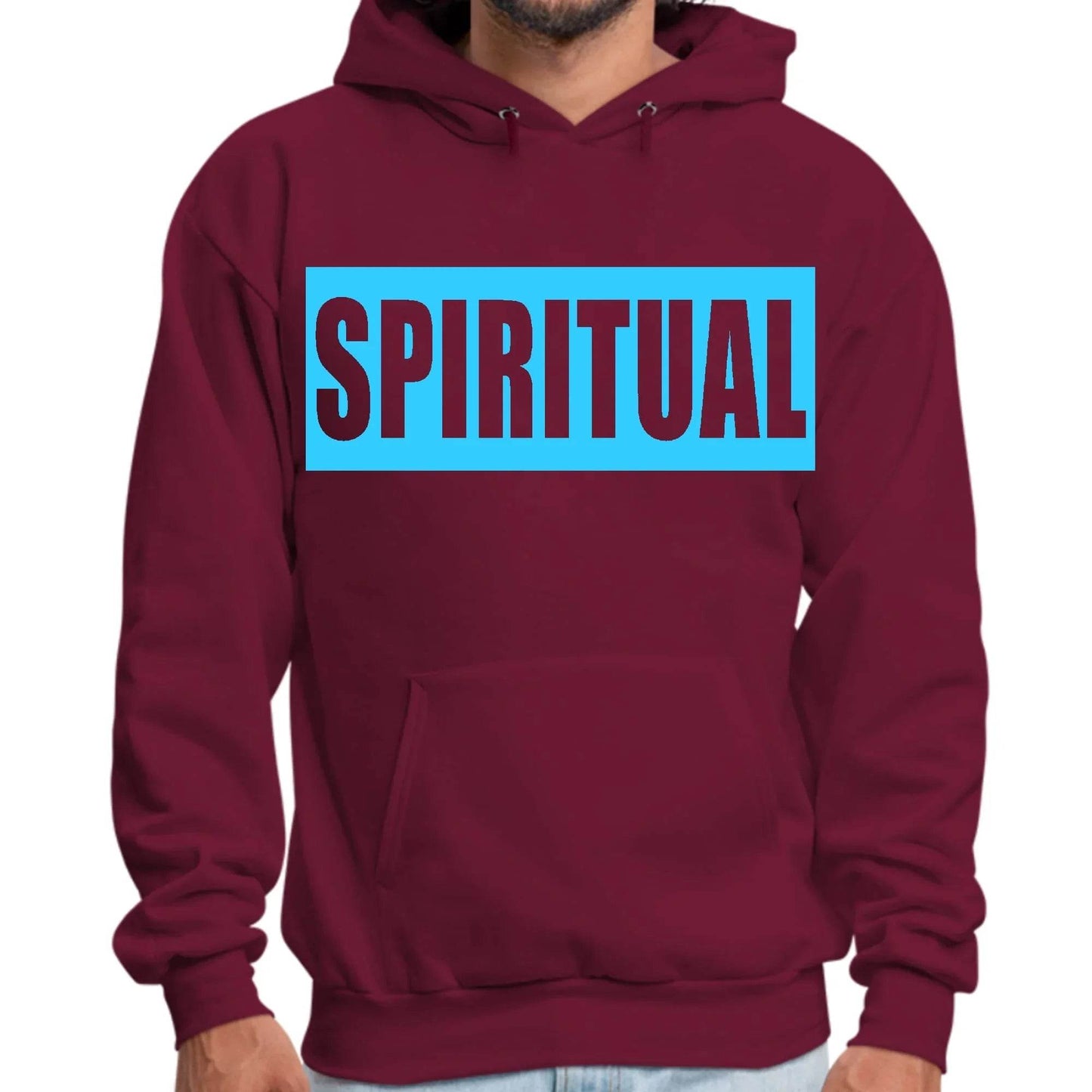 Mens Graphic Hoodie Spiritual Light Blue Print - Soul threadssoulthreads25