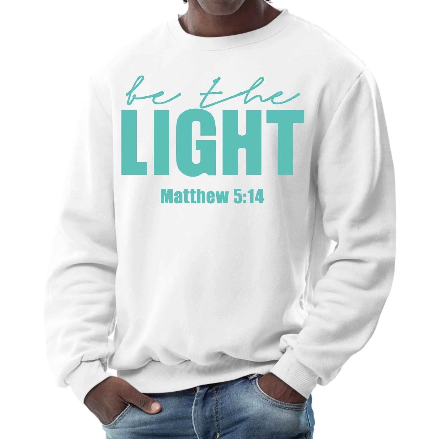 Mens Graphic Sweatshirt - be the Light Print - Soul threadssoulthreads25