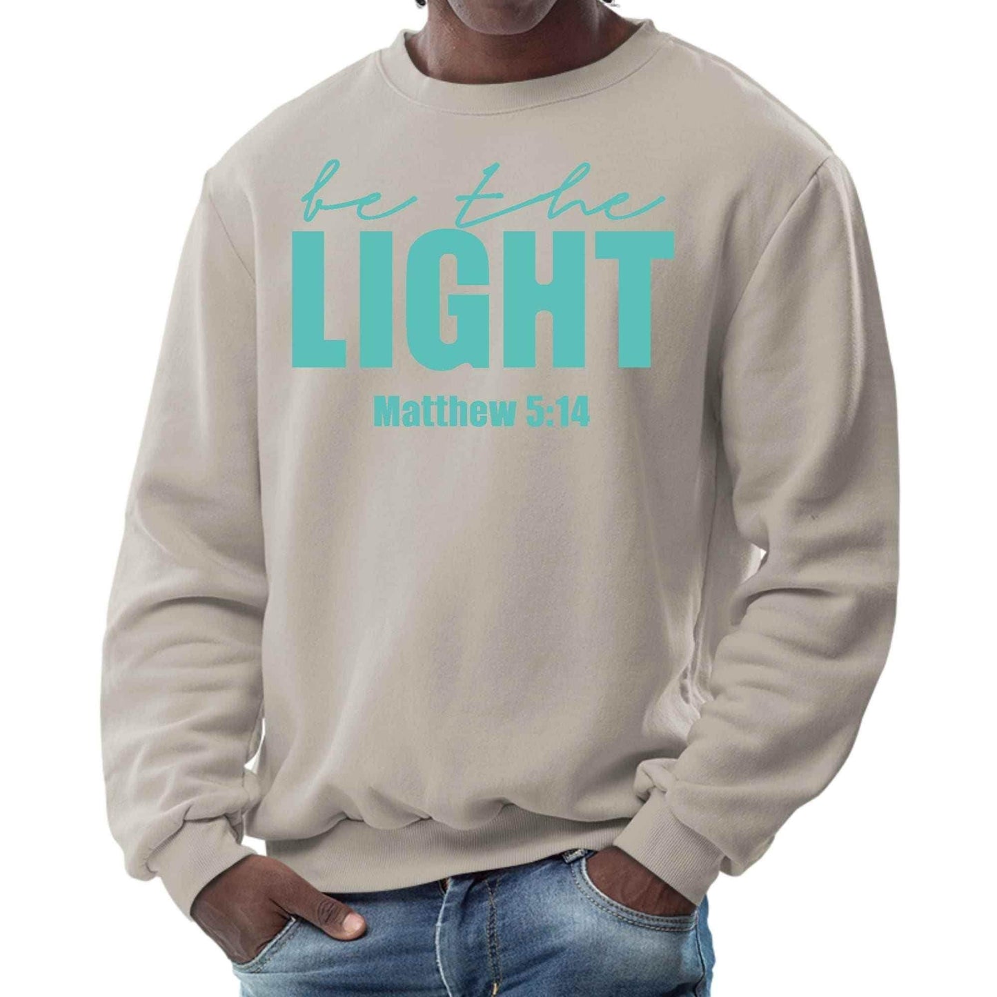 Mens Graphic Sweatshirt - be the Light Print - Soul threadssoulthreads25