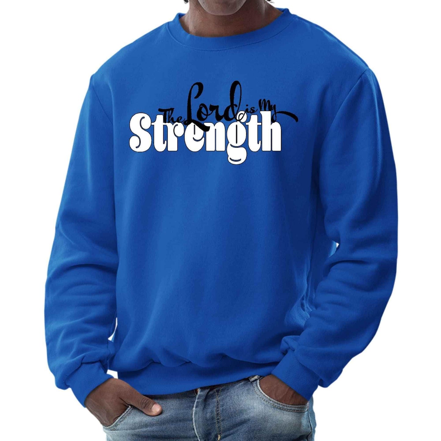 Mens Graphic Sweatshirt - the Lord is my Strength Print - Soul threadssoulthreads25