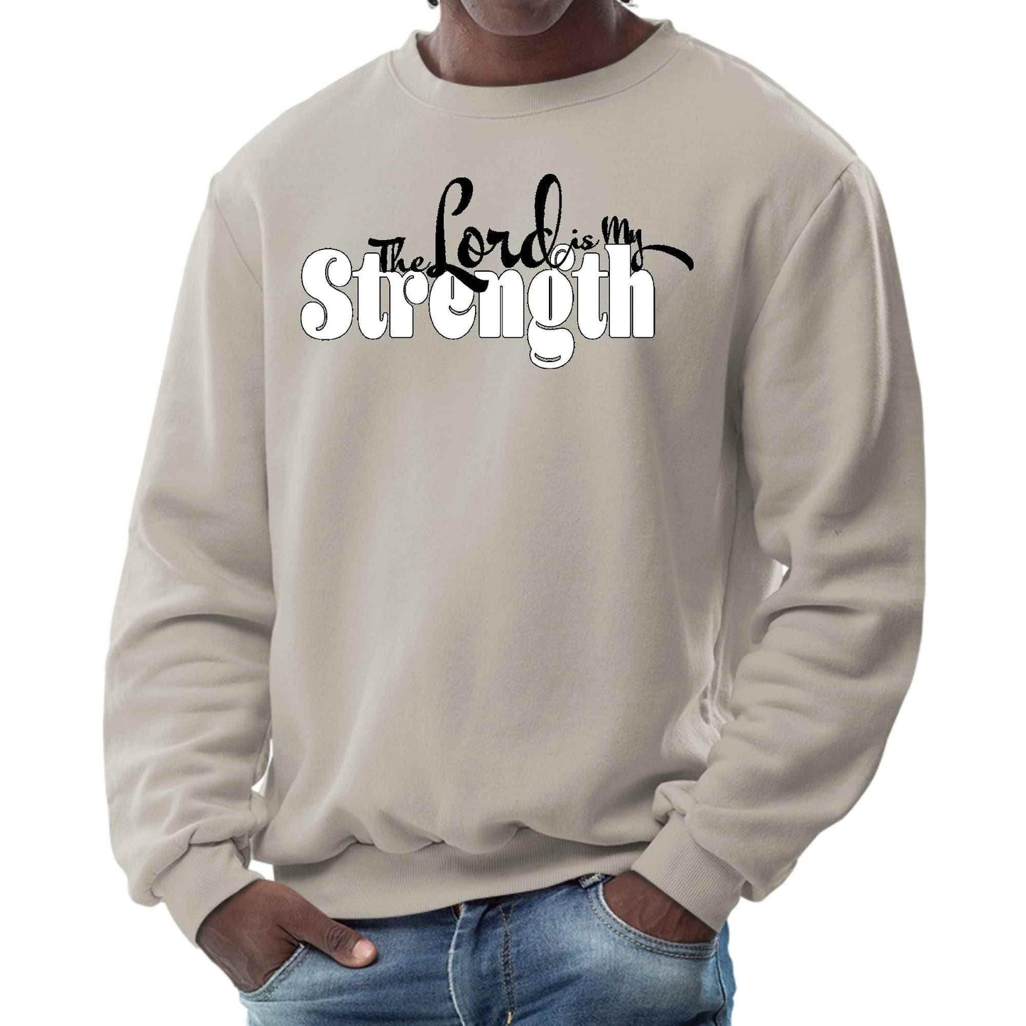 Mens Graphic Sweatshirt - the Lord is my Strength Print - Soul threadssoulthreads25