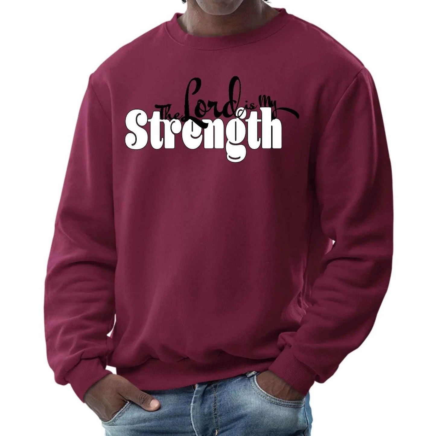 Mens Graphic Sweatshirt - the Lord is my Strength Print - Soul threadssoulthreads25