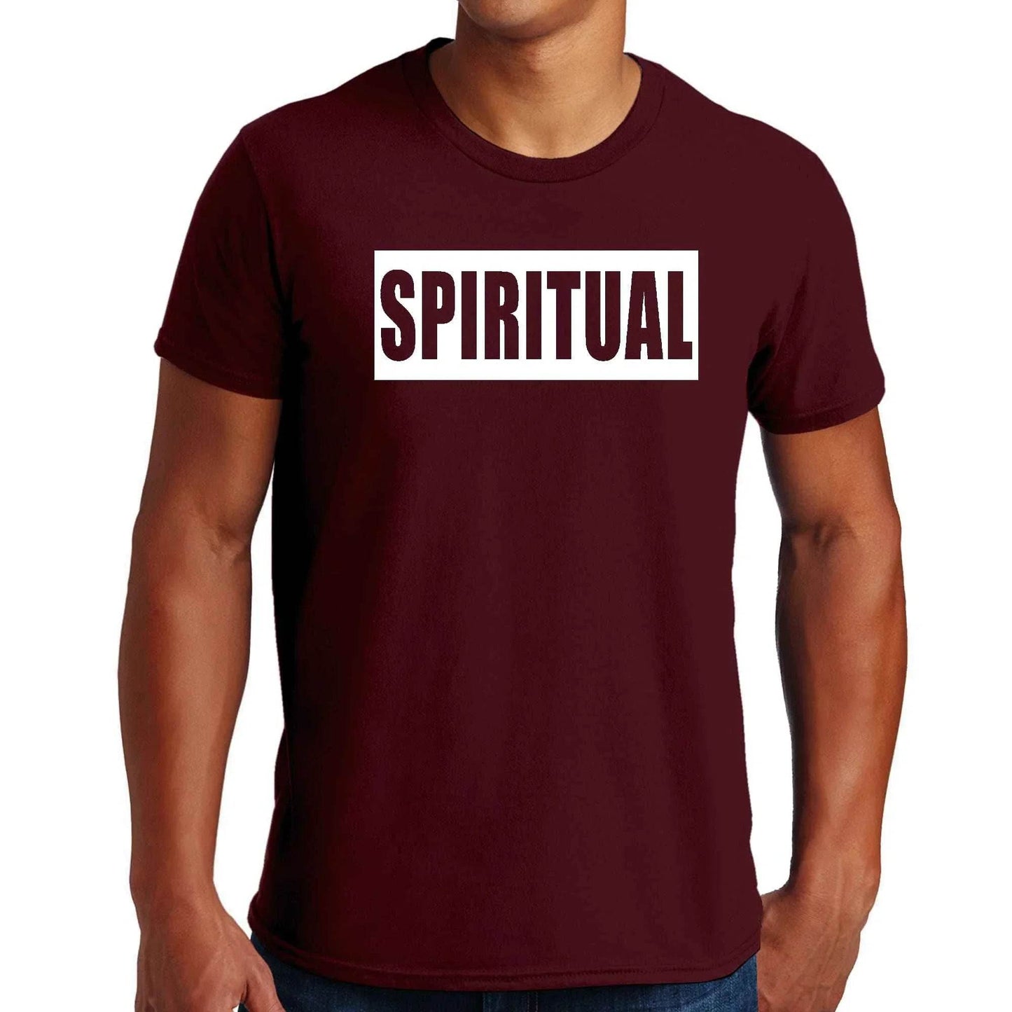 Mens Graphic T-shirt Spiritual White Colorblock Illustration - Soul threadssoulthreads25