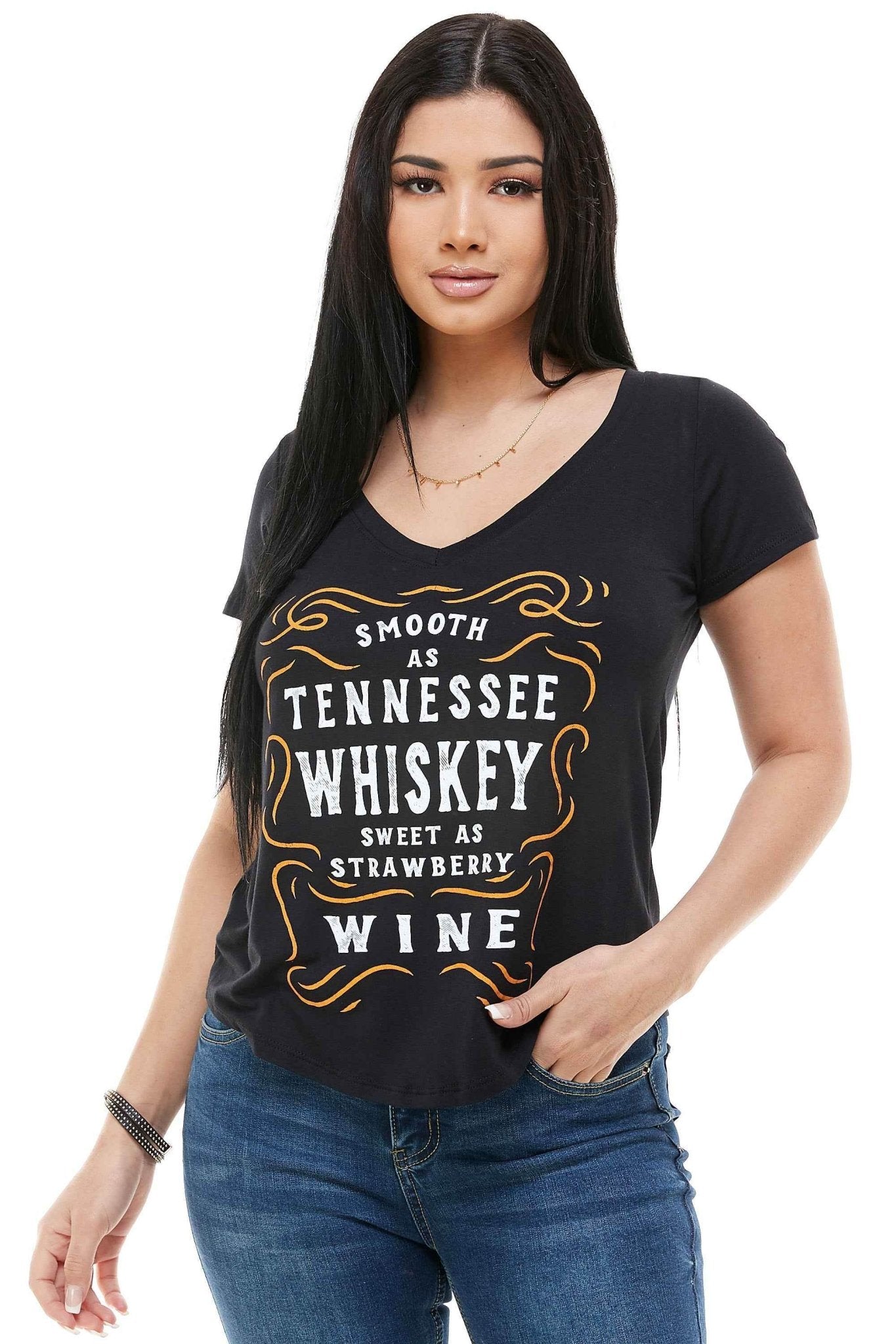 SMOOTH AS TENNESSEE WHISKEY SHORT SLEEVE V NECK - Soul threadssoulthreads25