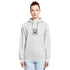 Unisex premium mid-weight hoodie in light gray with a front logo design, perfect for layering and everyday wear.