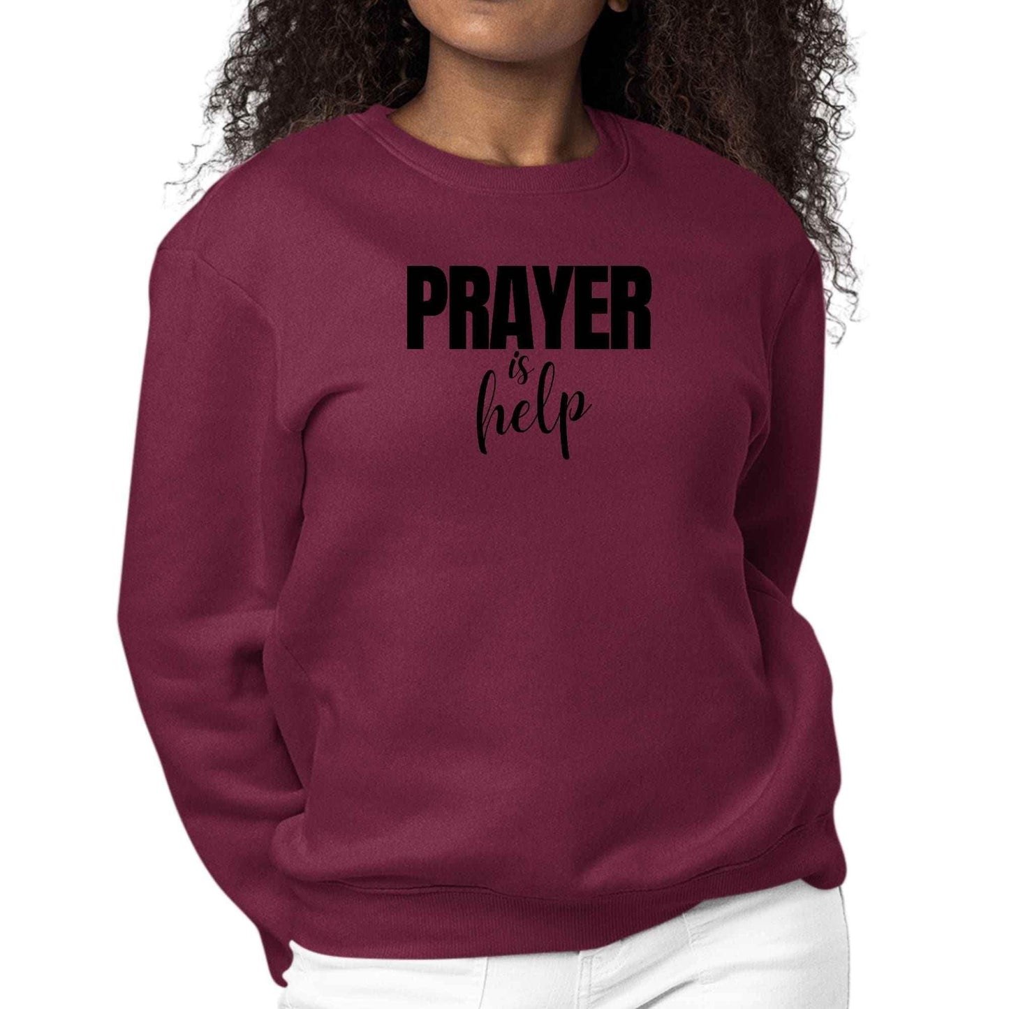 Womens Graphic Sweatshirt Say it Soul - Prayer is Help - Inspirational - Soul threadssoulthreads25