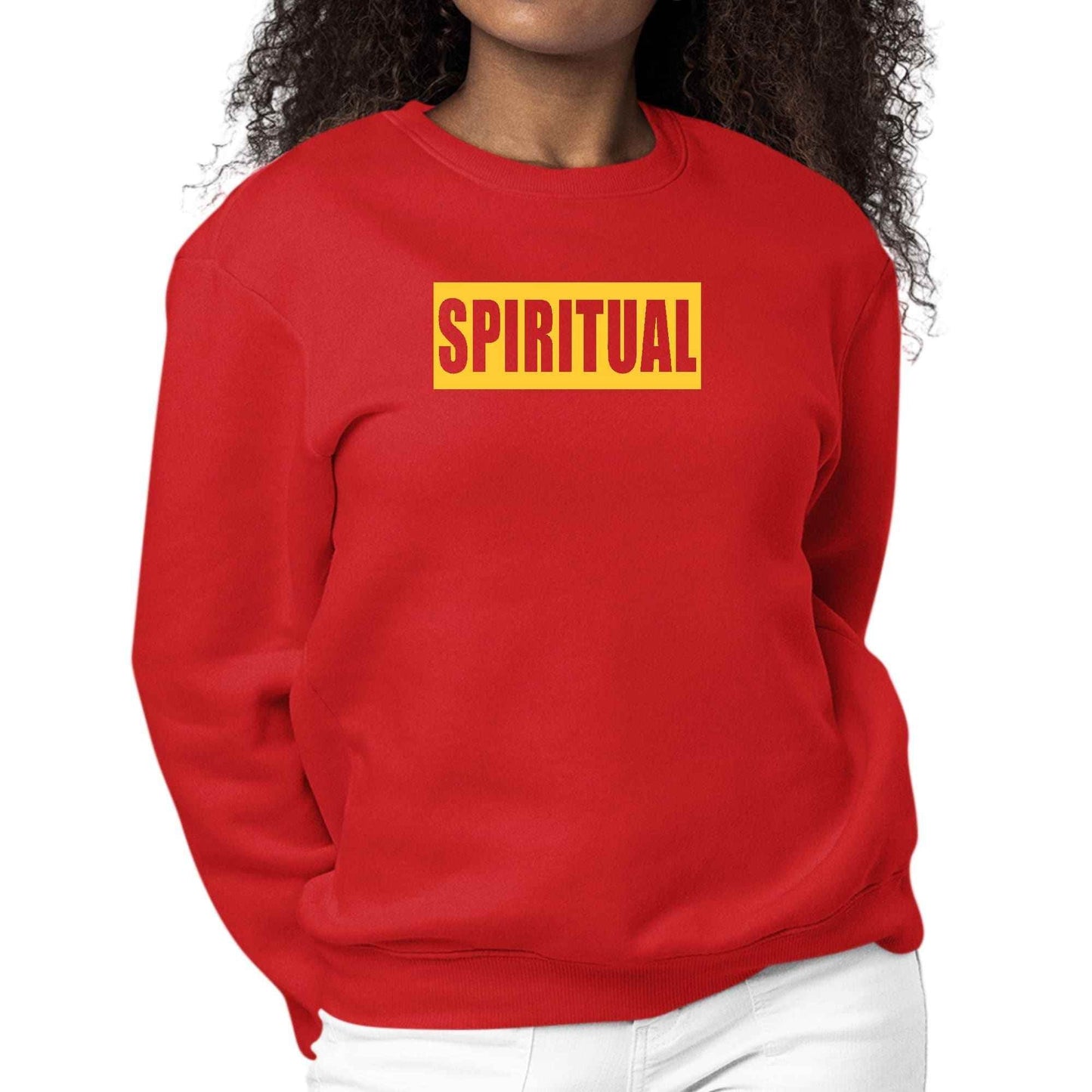Womens Graphic Sweatshirt Spiritual Yellow Gold Colorblock - Soul threadssoulthreads25