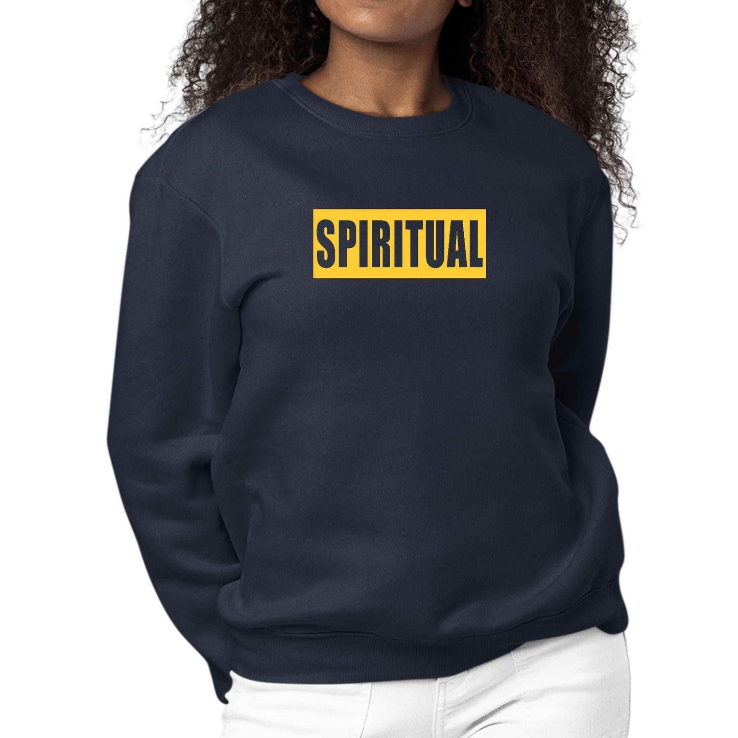 Womens Graphic Sweatshirt Spiritual Yellow Gold Colorblock - Soul threadssoulthreads25