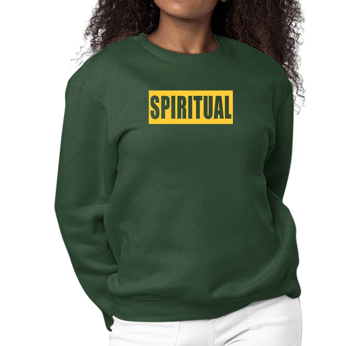 Womens Graphic Sweatshirt Spiritual Yellow Gold Colorblock - Soul threadssoulthreads25