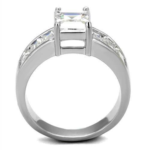 3W1086 - Rhodium Brass Ring with AAA Grade CZ in Clear - Soul threadssoulthreads25