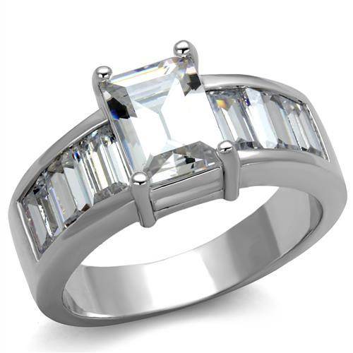3W1086 - Rhodium Brass Ring with AAA Grade CZ in Clear - Soul threadssoulthreads25