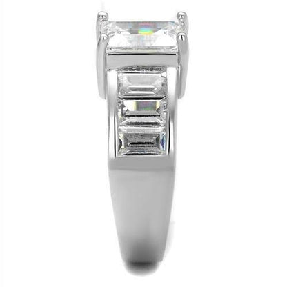 3W1086 - Rhodium Brass Ring with AAA Grade CZ in Clear - Soul threadssoulthreads25