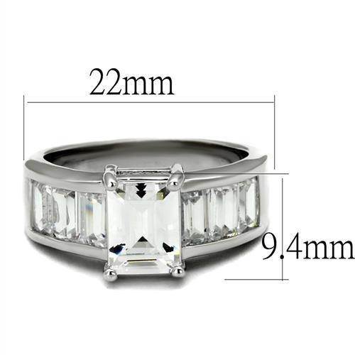 3W1086 - Rhodium Brass Ring with AAA Grade CZ in Clear - Soul threadssoulthreads25
