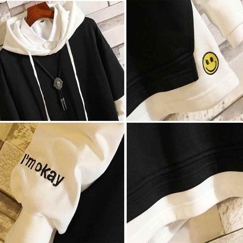 5XL Hoodies Sweatshirts Men Fake 2PAC Cotton Hooded Japanese Style Sweatshirt Mens Hip Hop Brown Causal Hoodiee Xxxtentacion - Soul threadssoulthreads25