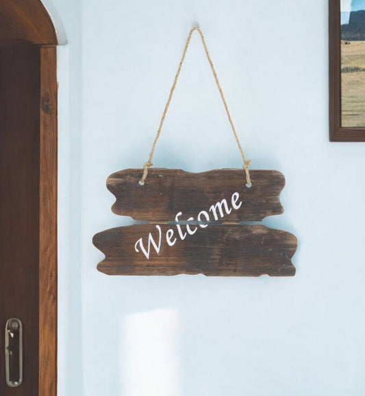 6" X 12" Brown Welcome Wood Wall Decor - Soul threadssoulthreads25