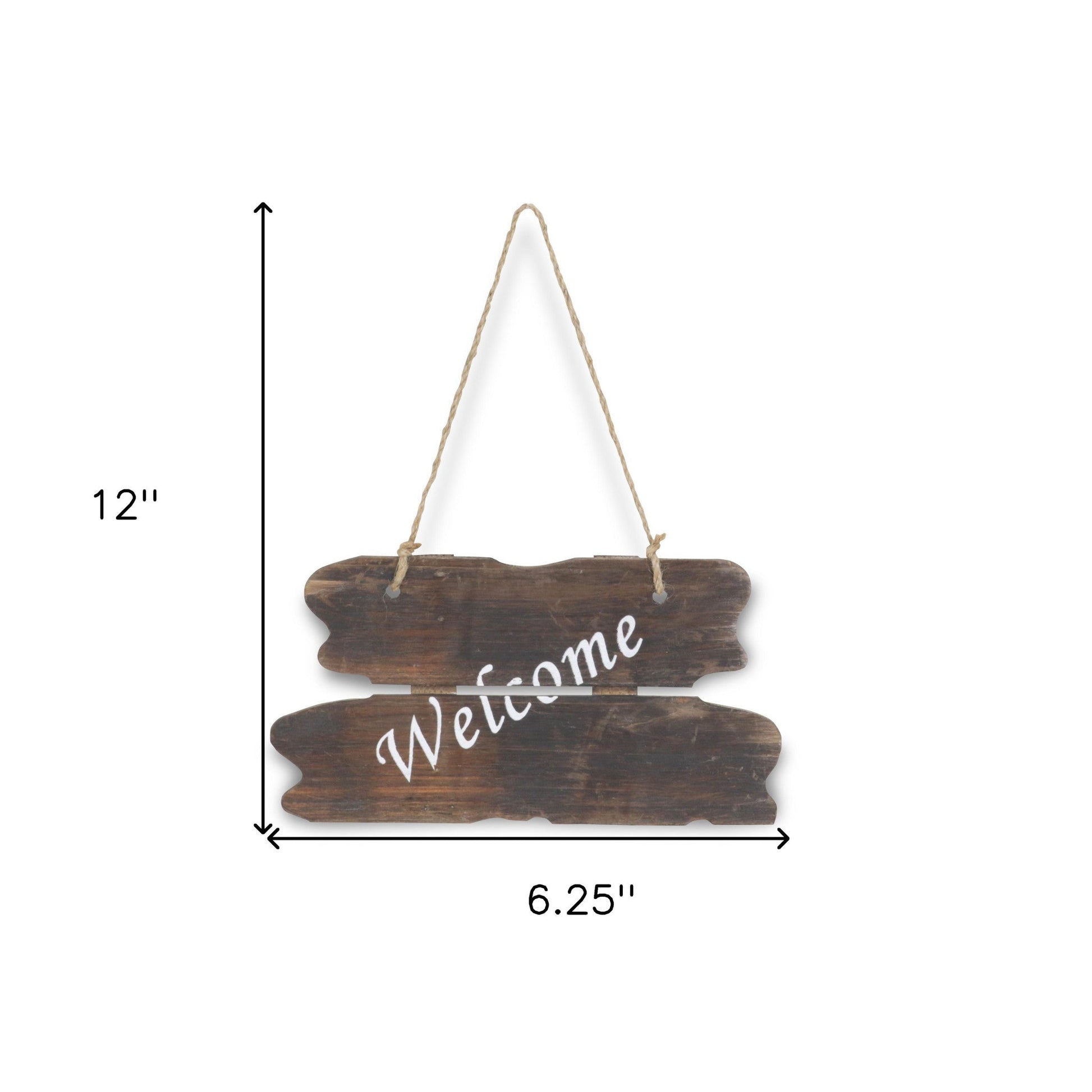 6" X 12" Brown Welcome Wood Wall Decor - Soul threadssoulthreads25