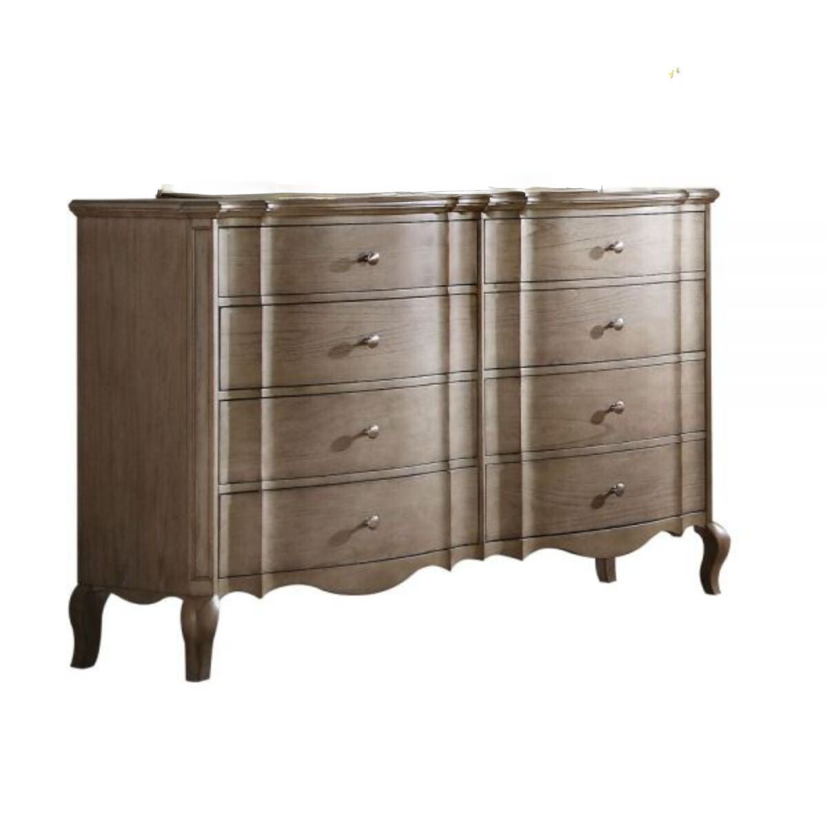 64" Taupe Solid and Manufactured Wood Eight Drawer Double Dresser - Soul threadssoulthreads25