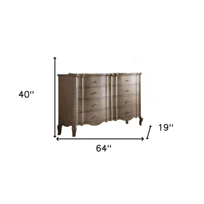 64" Taupe Solid and Manufactured Wood Eight Drawer Double Dresser - Soul threadssoulthreads25