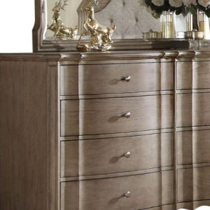 64" Taupe Solid and Manufactured Wood Eight Drawer Double Dresser - Soul threadssoulthreads25