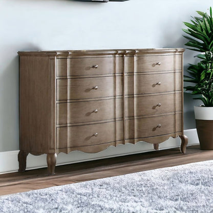 64" Taupe Solid and Manufactured Wood Eight Drawer Double Dresser - Soul threadssoulthreads25