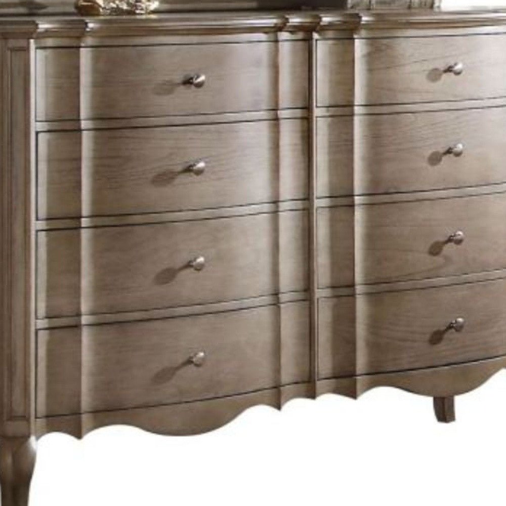 64" Taupe Solid and Manufactured Wood Eight Drawer Double Dresser - Soul threadssoulthreads25