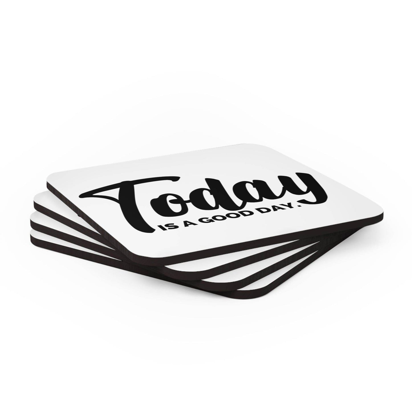Coaster Set of 4 for Drinks Today is a Good Day Black Illustration - Soul threadssoulthreads25