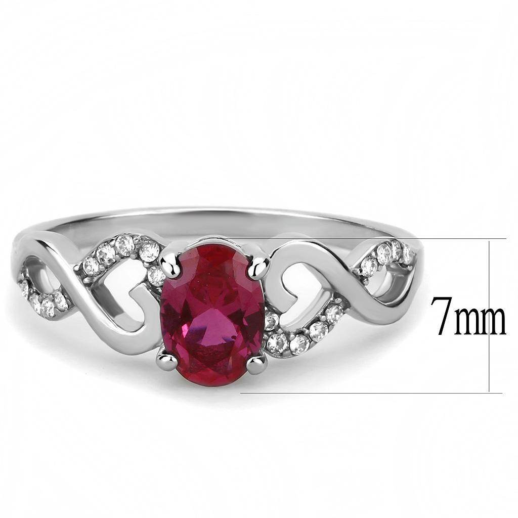 DA119 - High polished (no plating) Stainless Steel Ring with AAA Grade CZ in Ruby - Soul threadssoulthreads25