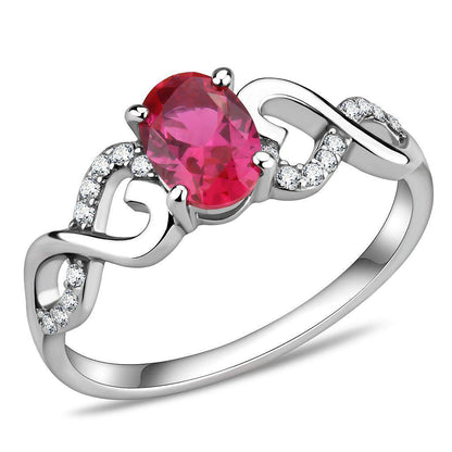 DA119 - High polished (no plating) Stainless Steel Ring with AAA Grade CZ in Ruby - Soul threadssoulthreads25