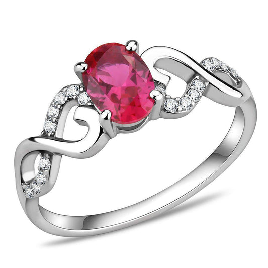 DA119 - High polished (no plating) Stainless Steel Ring with AAA Grade CZ in Ruby - Soul threadssoulthreads25