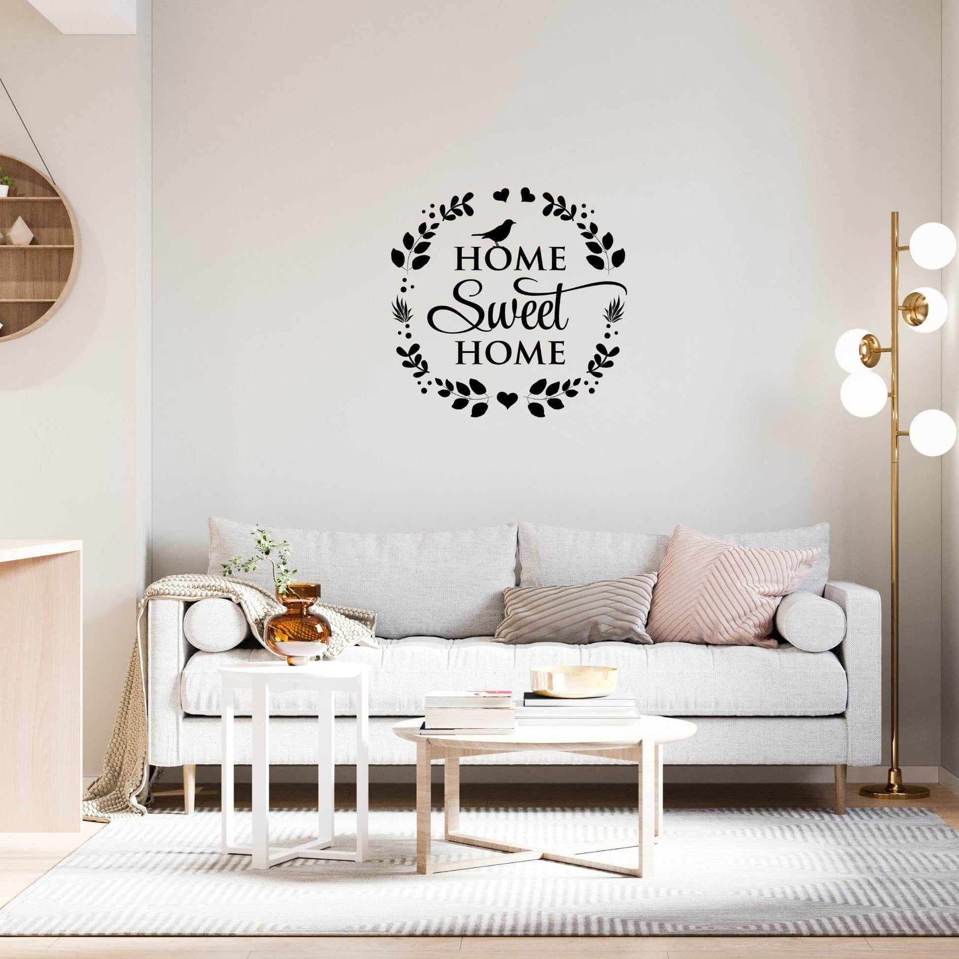 Decor - Home Sweet Home Removable Vinyl Wall Decal - Easy Peel and Stick Wall Art - Soul threadssoulthreads25