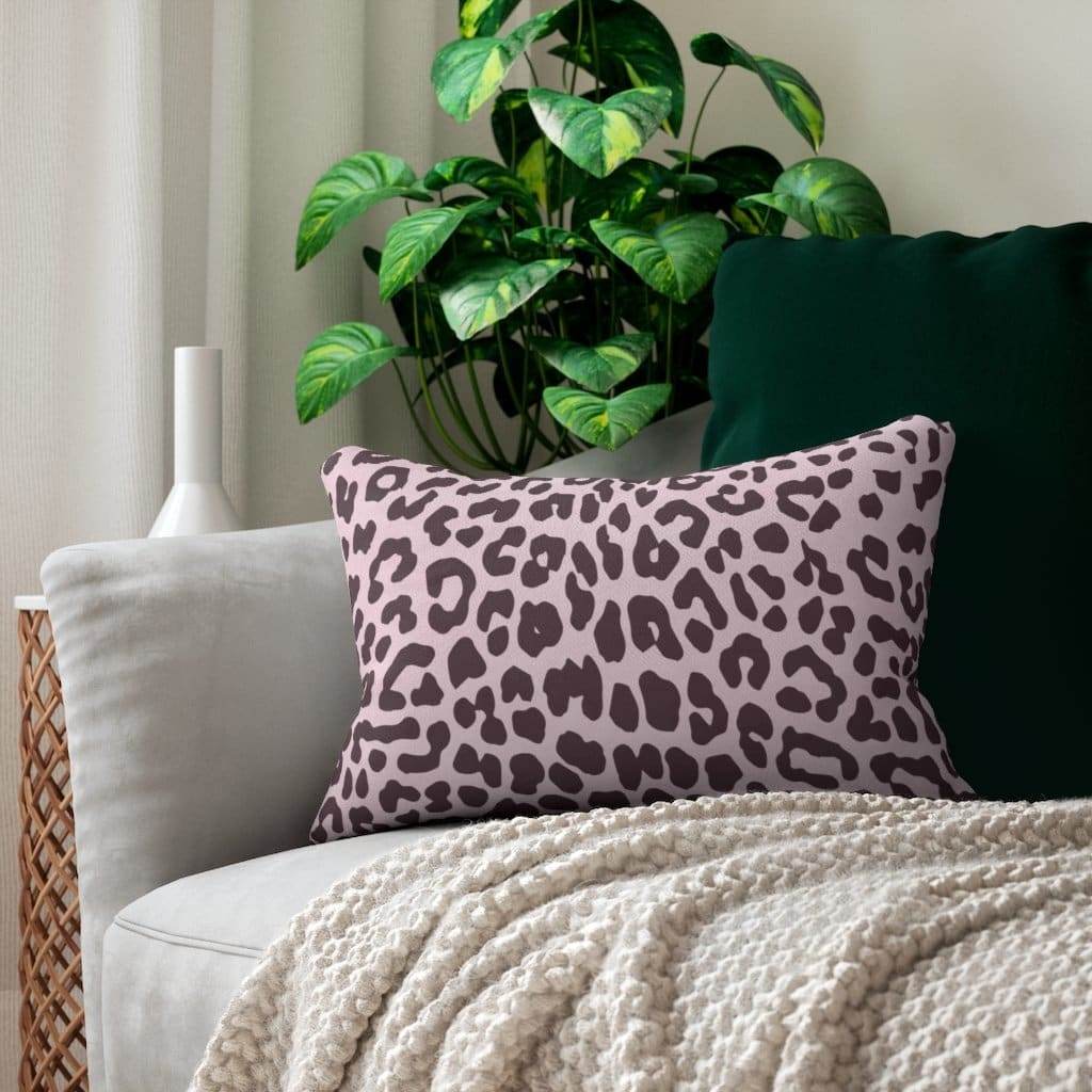 Decorative Lumbar Throw Pillow - Leopard - Pink/black - Soul threadssoulthreads25