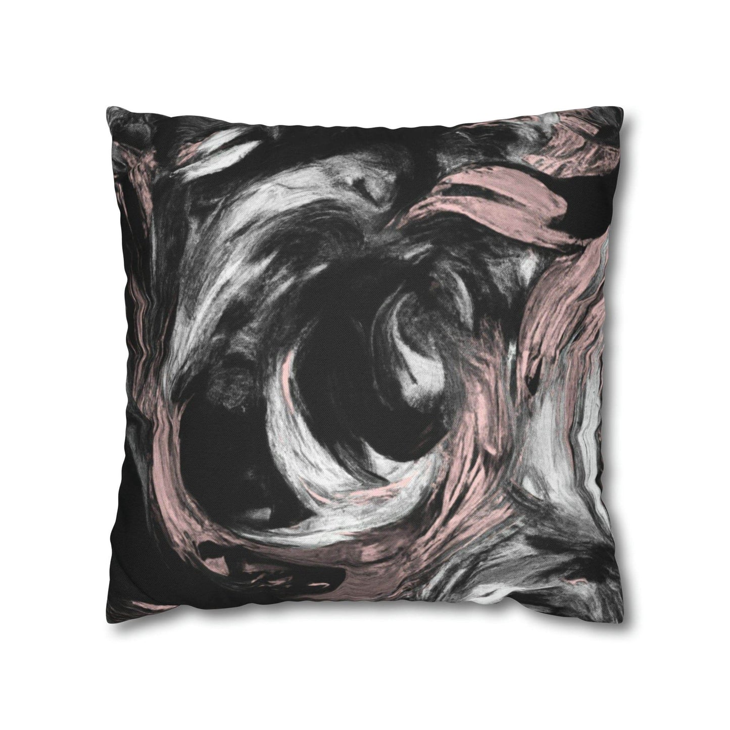 Decorative Throw Pillow Cover - Black Pink White Abstract Pattern - Soul threadssoulthreads25