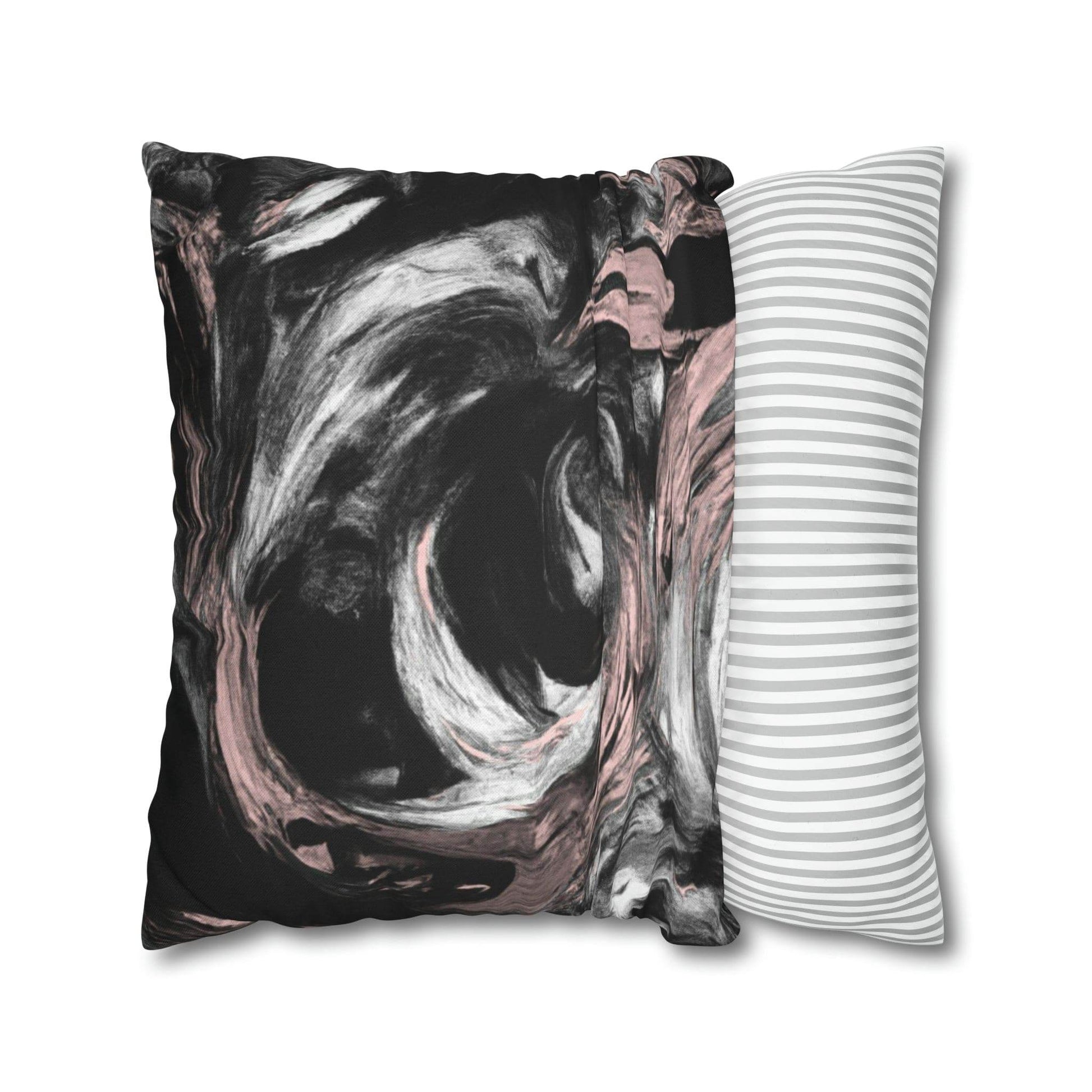 Decorative Throw Pillow Cover - Black Pink White Abstract Pattern - Soul threadssoulthreads25