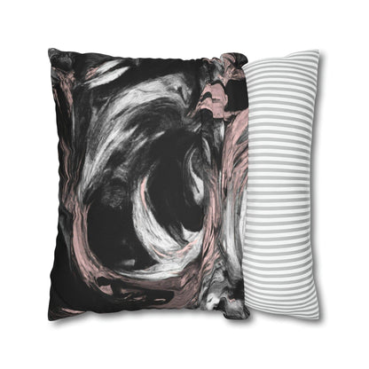 Decorative Throw Pillow Cover - Black Pink White Abstract Pattern - Soul threadssoulthreads25