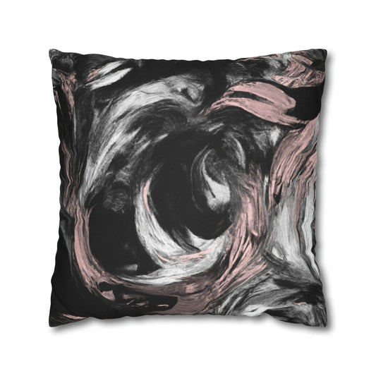 Decorative Throw Pillow Cover - Black Pink White Abstract Pattern - Soul threadssoulthreads25