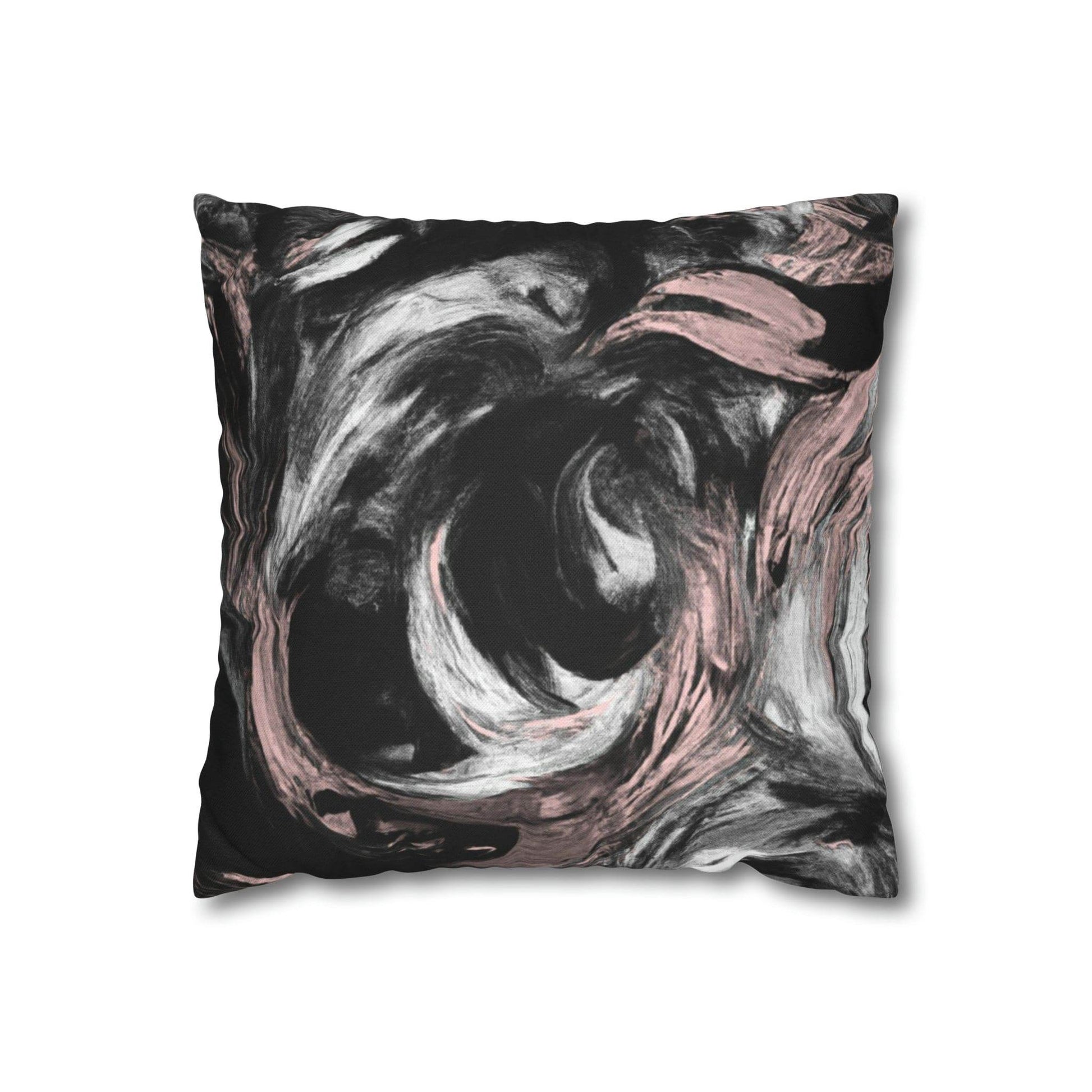 Decorative Throw Pillow Cover - Black Pink White Abstract Pattern - Soul threadssoulthreads25