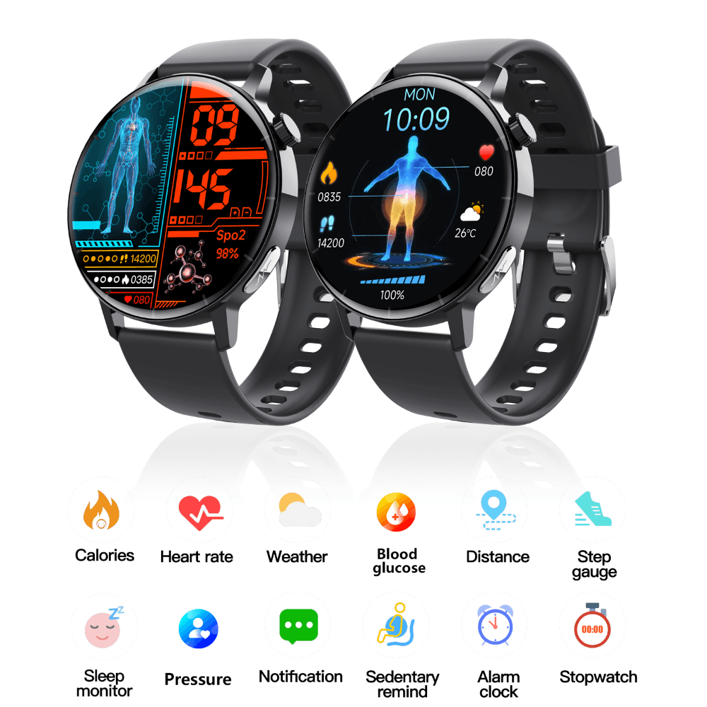 ECG monitor Smart Watch Non Invasive Blood Glucose Smart Watch with Blood Component Analysis - Soul threadssoulthreads25