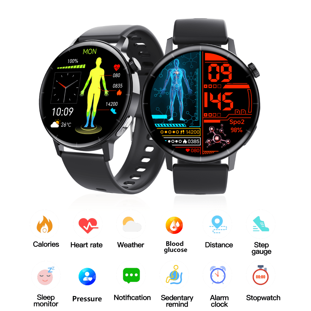 ECG monitor Smart Watch Non Invasive Blood Glucose Smart Watch with Blood Component Analysis - Soul threadssoulthreads25