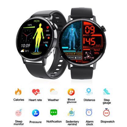 ECG monitor Smart Watch Non Invasive Blood Glucose Smart Watch with Blood Component Analysis - Soul threadssoulthreads25