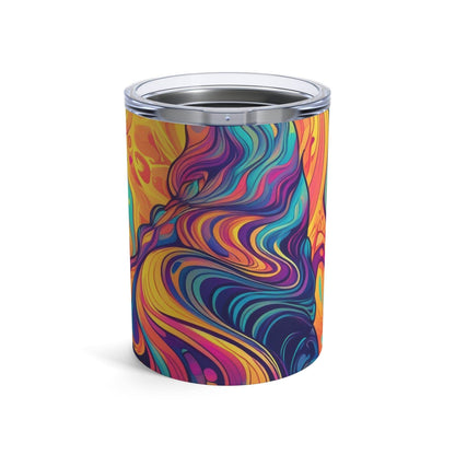 Insulated Tumbler 10oz Vibrant Psychedelic Kaleidoscope Boho Print - Soul threadssoulthreads25