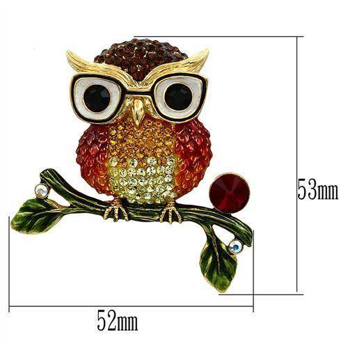 LO2408 - Gold White Metal Brooches with Top Grade Crystal in Multi Color - Soul threadssoulthreads25