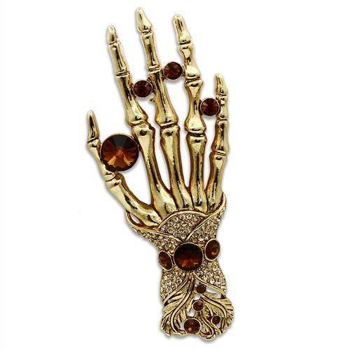 LO2418 - Gold White Metal Brooches with Top Grade Crystal in Multi Color - Soul threadssoulthreads25
