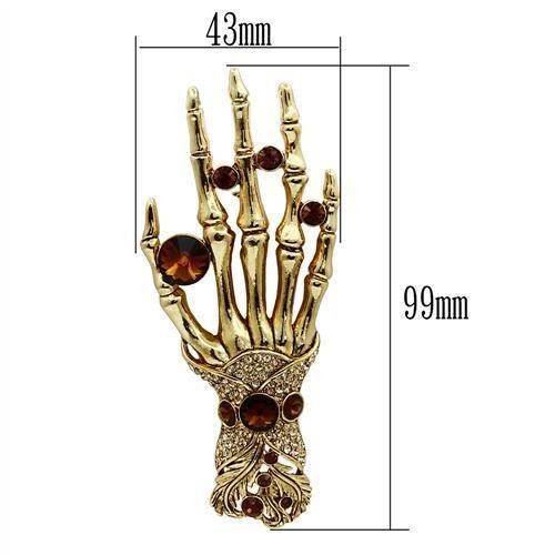 LO2418 - Gold White Metal Brooches with Top Grade Crystal in Multi Color - Soul threadssoulthreads25